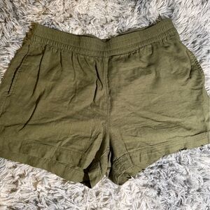 Old Navy Olive Green Linen Shorts